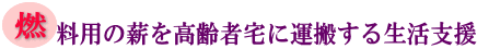燃料用の薪を高齢者宅に運搬する生活支援の画像