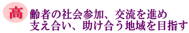 高齢者の社会参加、交流を進め支え合い、助け合う地域を目指すの画像