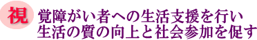 視覚障害がい者への生活支援を行い生活の質の向上と社会参加を促すの画像